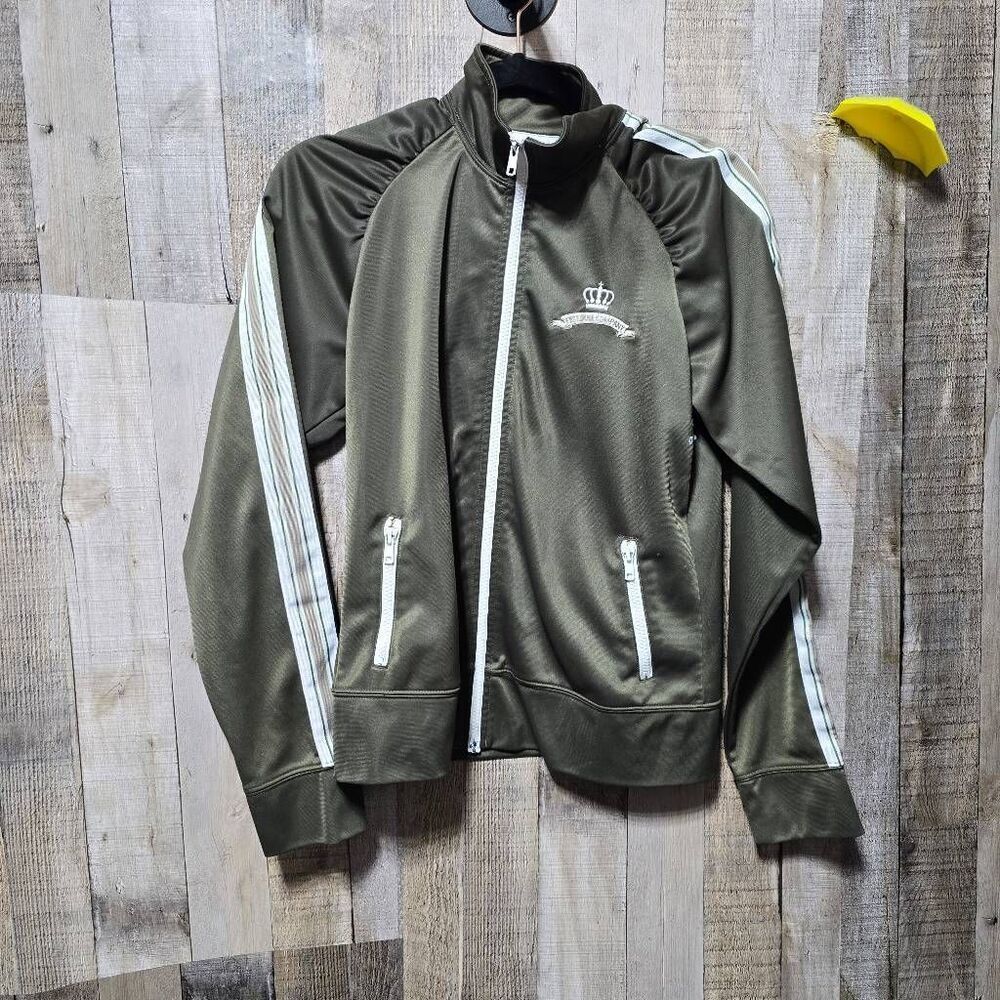 Hurley Vintage Y2K Green Dragon Embroidered Track Jacket Large Streetwear Retro